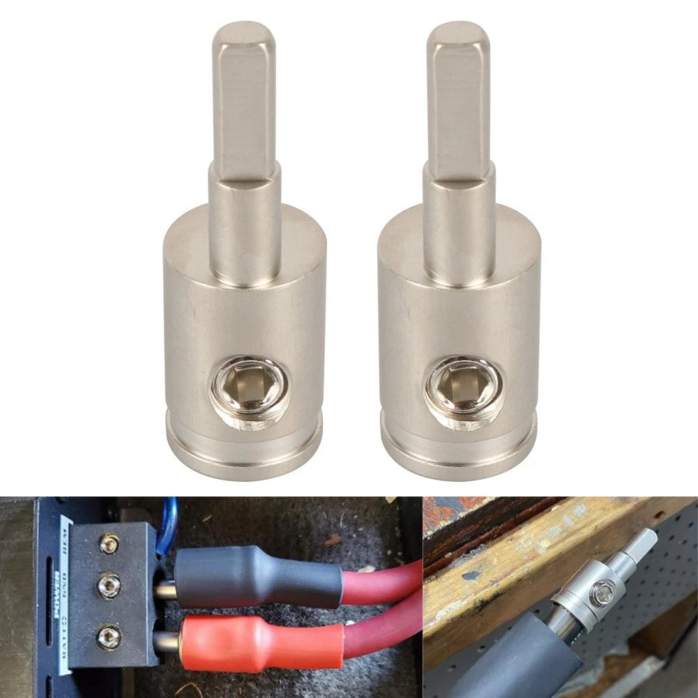 2x 4 Gauge To 8 Gauge Car Audio Amp Input Reducer Adapter Terminal Block Fit Car