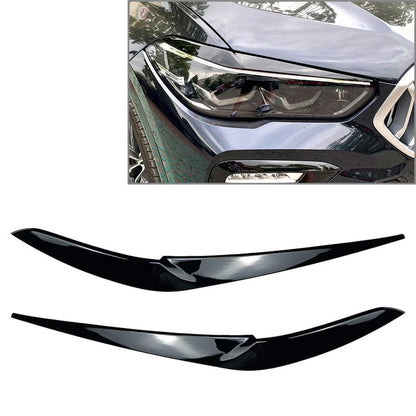 Glossy Black Front Fog Light Eyebrow Cover For BMW X5 2018-22 For BMW X6 2019-22