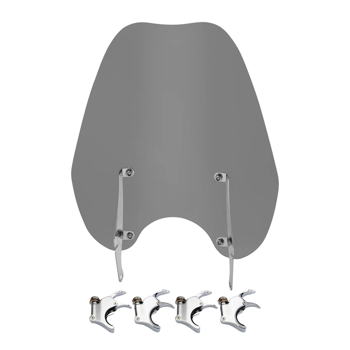 Smoke Windshield Windscreen & 49MM Quick Clamps For Harley FXBB FXBR FXBRS 18-Up