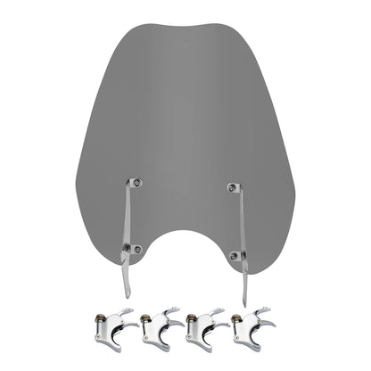 Smoke Windshield Windscreen & 49MM Quick Clamps For Harley FXBB FXBR FXBRS 18-Up