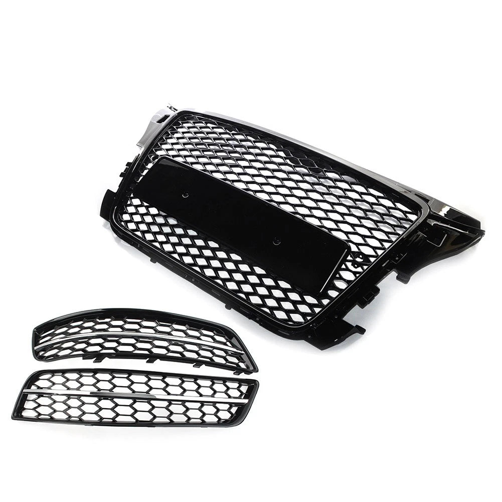 Front Radiator Grille With Fog Light Cover Set For Audi A3 8P 2009-2012 US