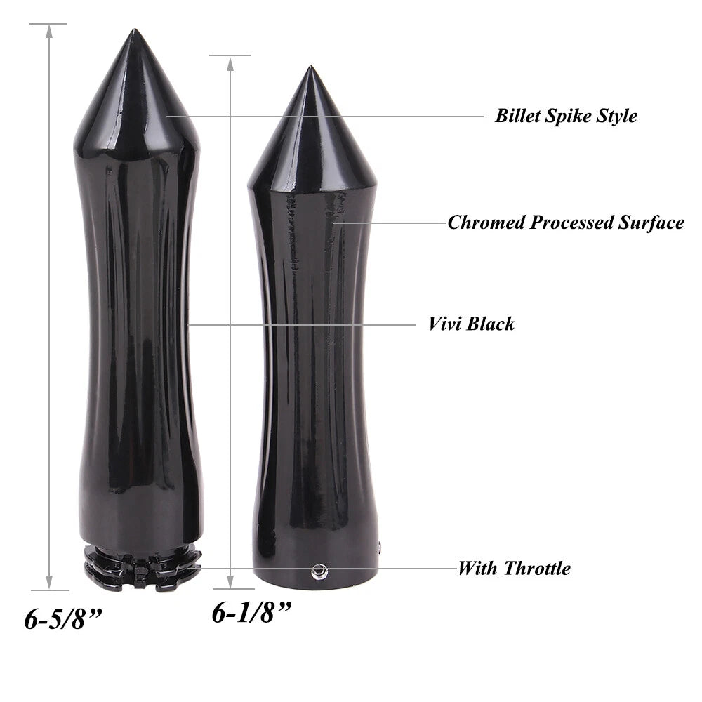 Black 1" 25mm Spike Motorcycle Handle Bar Hand Grips for Harley Cruiser Chopper