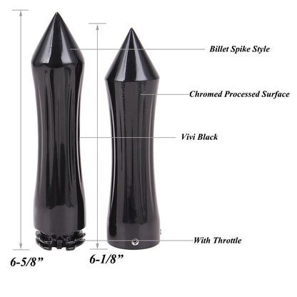 Black 1" 25mm Spike Motorcycle Handle Bar Hand Grips for Harley Cruiser Chopper