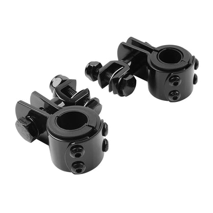 US  1" 1.25" Highway Bar Foot Pegs Mount Clamps Bracket Set For Harley Black