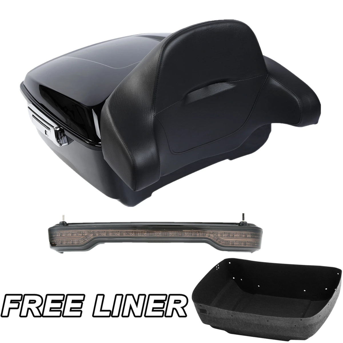 King Trunk Backrest LED Tail Light Fit For Harley Street Glide 2014-25