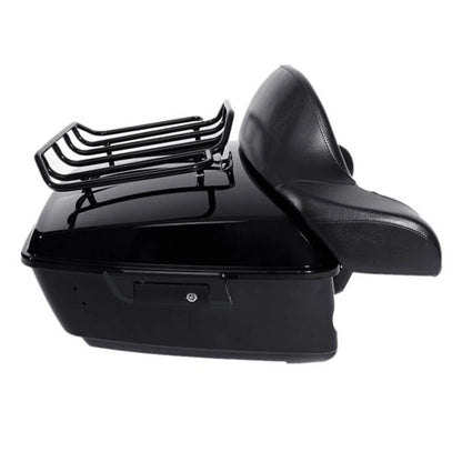King Trunk Pad Rack Light Speakers Fit For Harley Touring Road Glide 14-Up Black