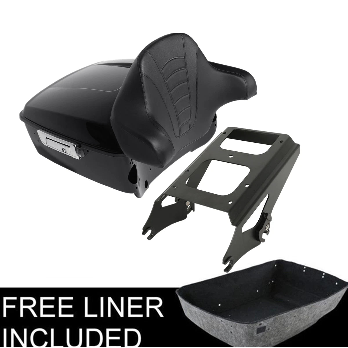 King Trunk Backrest Mount Rack Fit For Harley Touring Electra Glide 2009-2013 12