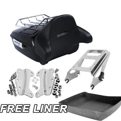 King Trunk Backrest Rack Mount Fit For Harley Touring Electra Road Glide 09-13