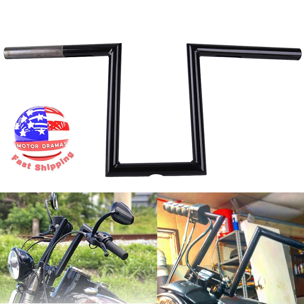 1" Z Bars Drag Handlebar Fit For Harley Bobber Softail Dyna Sportster Motorcycle