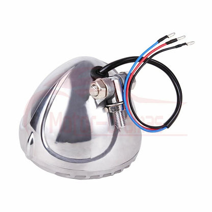Chrome Headlight Finned Grill For Harley Motorcycle Bobber Cafe Racer Cruiser US