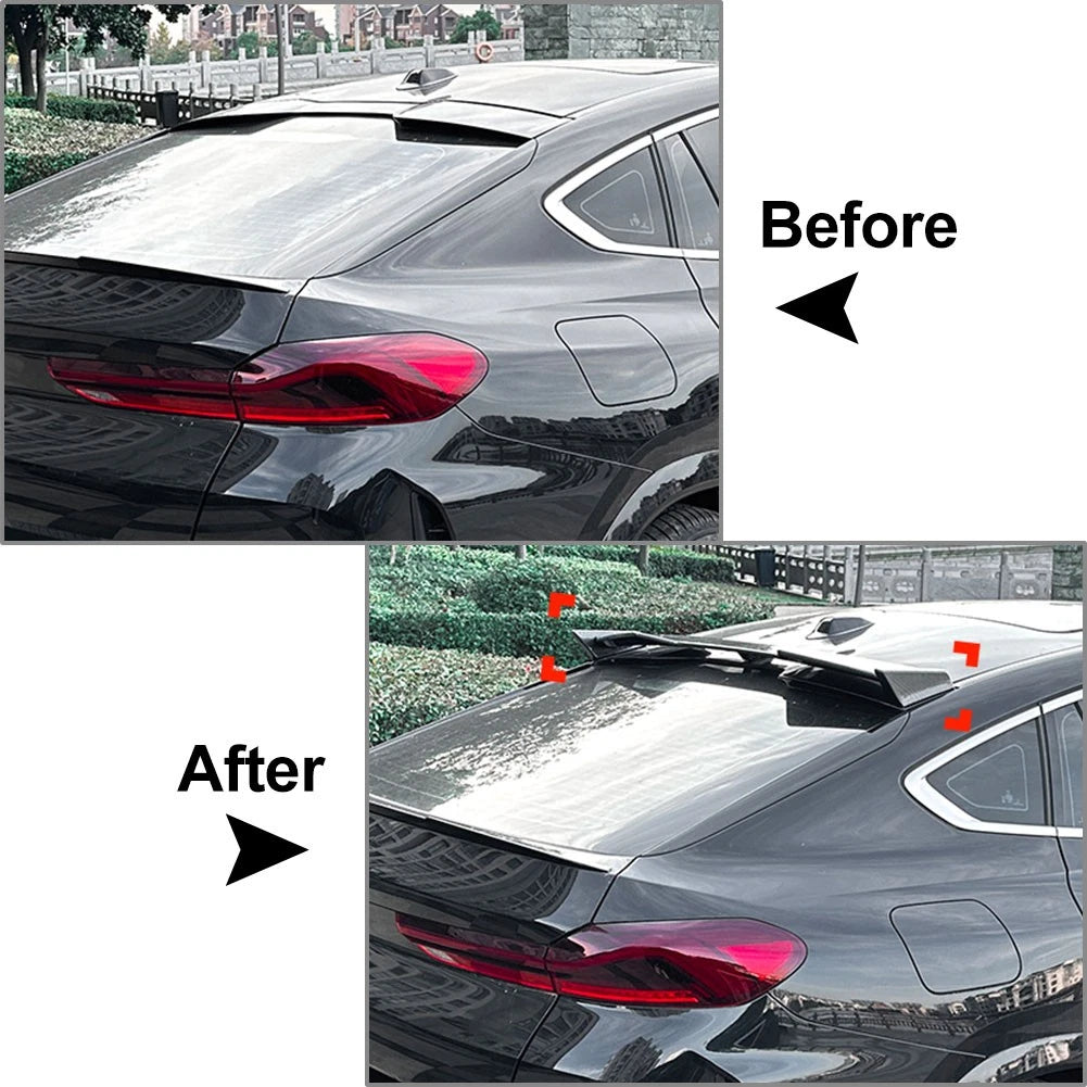 Rear Roof Lip Spoiler Wing For BMW X6 G06 M Sport 2019-2025 Glossy Black