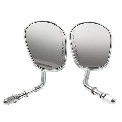 Chrome Motorcycle Short Stem Rearview Side Mirrors For Harley Electra Glide FLHT