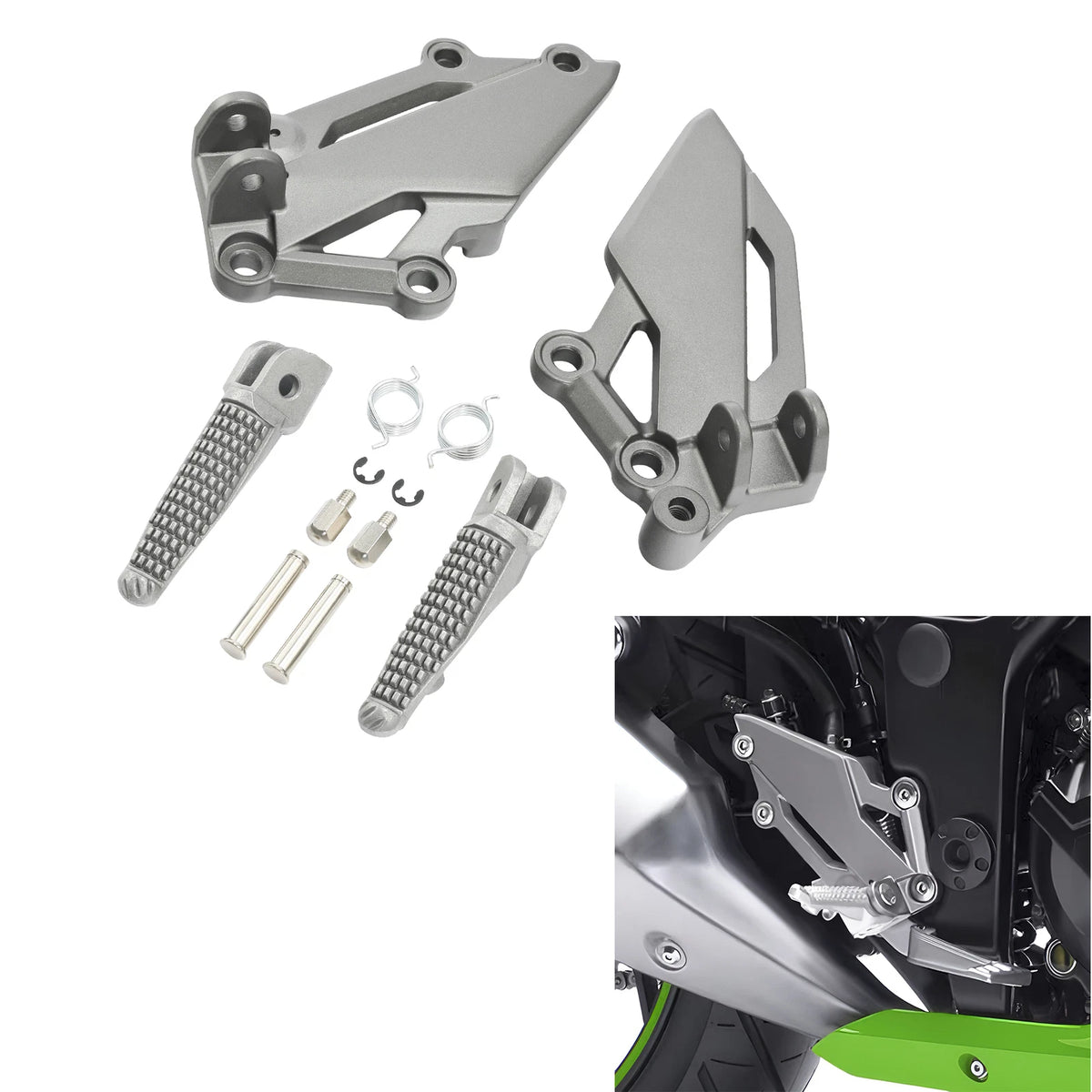 Front Driver Footpeg Footrest Bracket For Kawasaki NINJA 300 EX300 2013-17 14 15