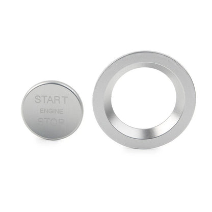Silver Keyless Engine Push Start Button w/ Ring For Land Rover & Jaguar Ignition
