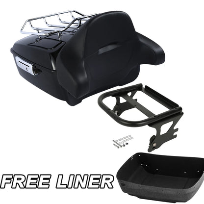 King Trunk Pad Mount Rack Fit For Harley Touring Electra Glide 1997-2008 Black