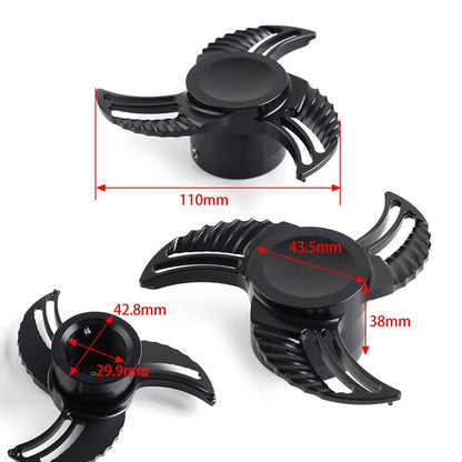 Spun Blade Spinning Front Axle Cap Nut Covers For Harley Softail Dyna Pair Gold