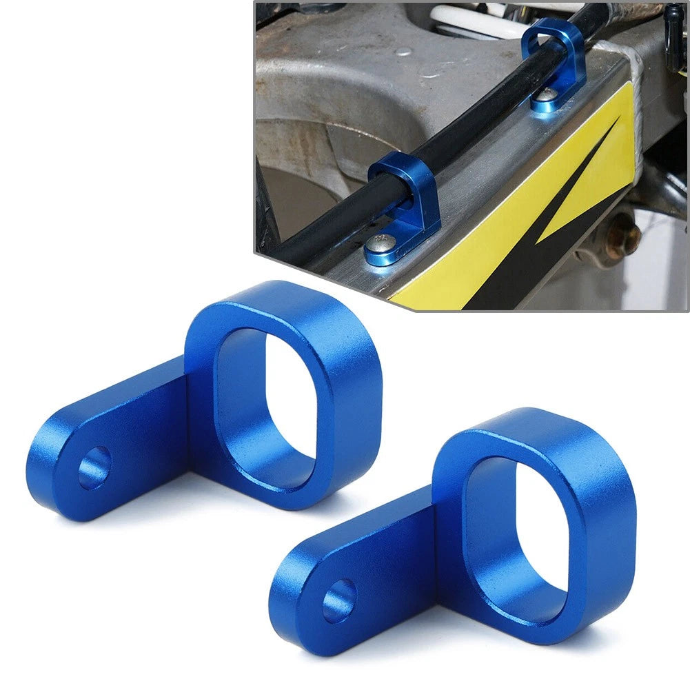 1 Pair Rear Brake Line Hose Clamp Aluminum For Suzuki DRZ400SM 2005-2022 Blue
