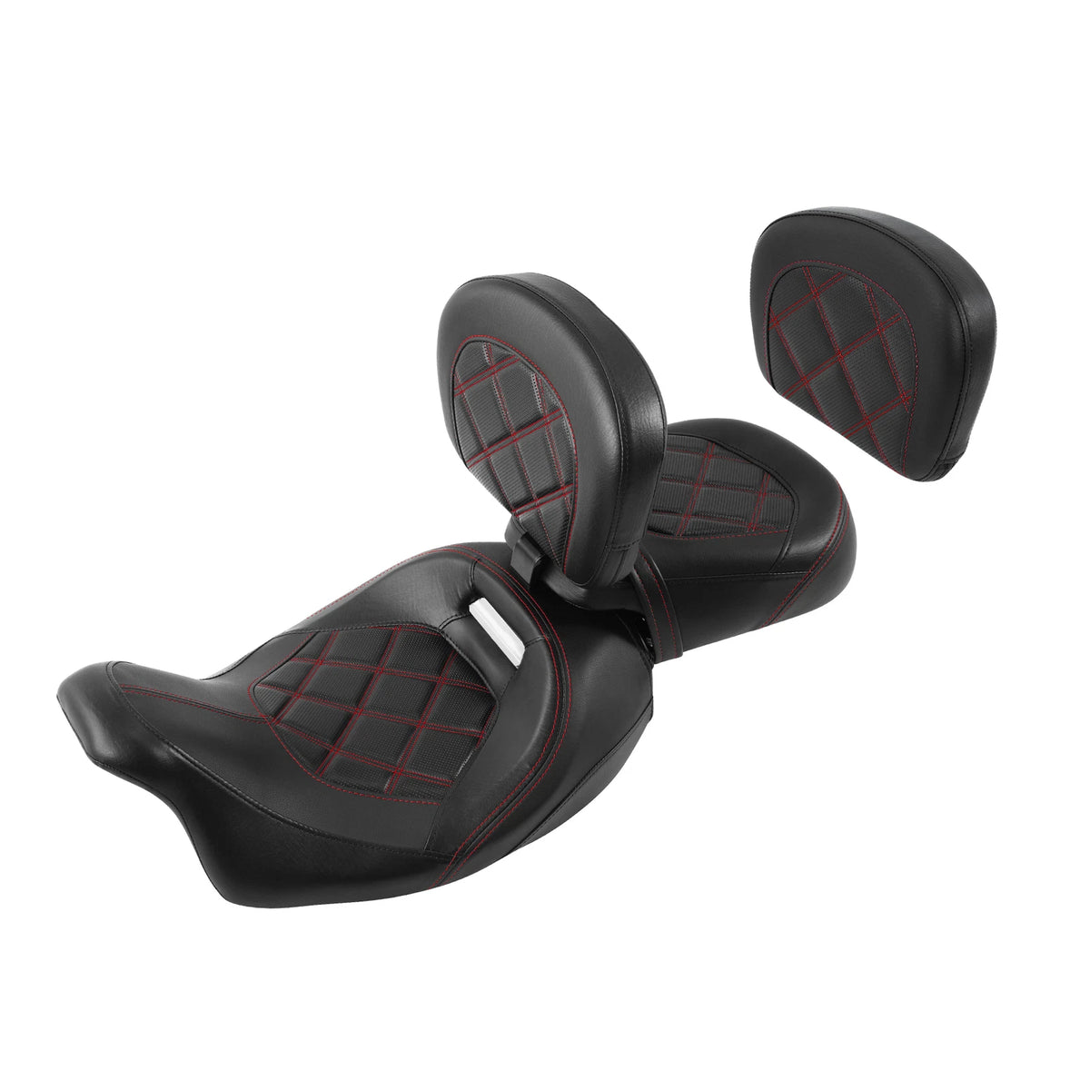 Driver & Passenger Seats Backrest Fit For Harley Electra Glide 2009-23 Black Red