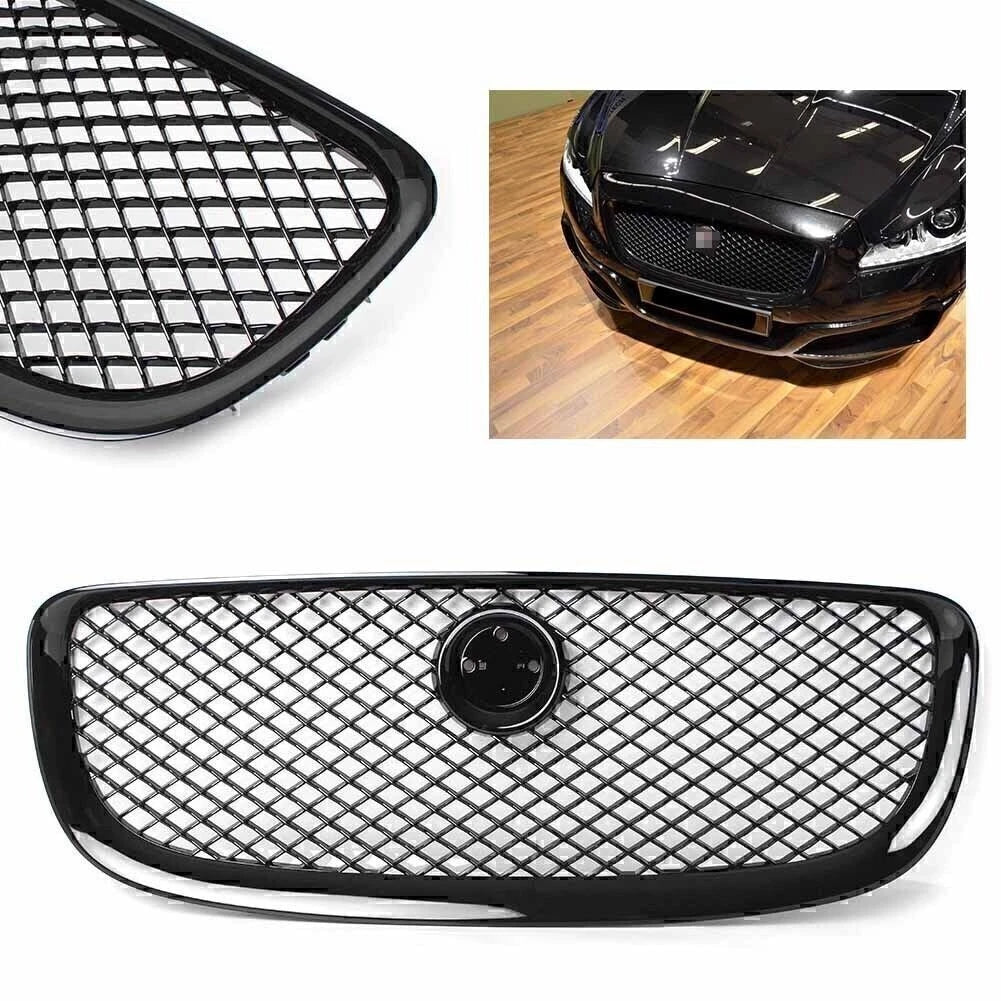 Upper Front Center Grille Mesh Fit Jaguar XJ 2010 2011 2012 2013 2014 2015 Black