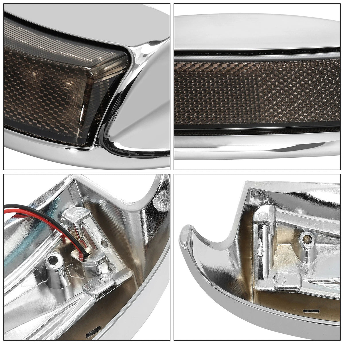 Chrome Rear Fender Tip Brake Light Smoke Lens Fit For Harley Electra Glide 10-16