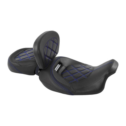 Driver Passenger Seat Rider Backrest Pad Fit For Harley Touring 2009-2023 Black
