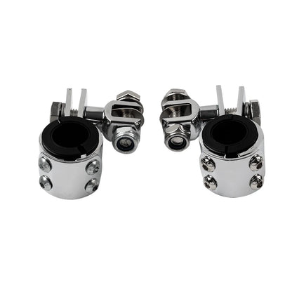 US 1" 1.25" Highway Bar Foot Pegs Mount Clamps Bracket Set For Harley Chrome