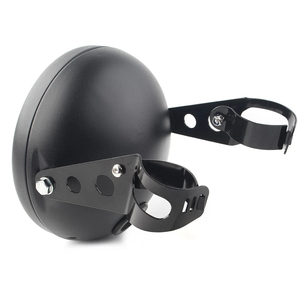 Motorcycle Matte Black Headlight 7-Inch Retro  LED Headlight Shell For Harley