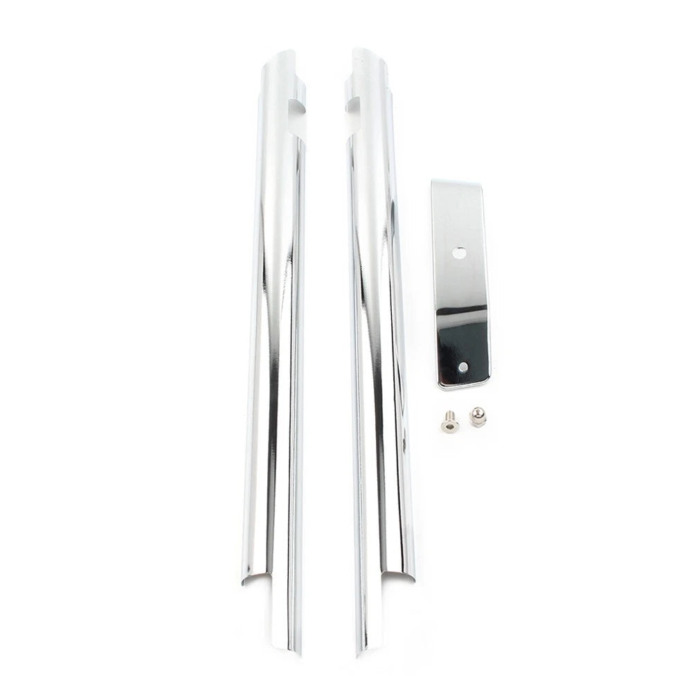 Pair Chrome Down Tube Frame Covers Accent Trim For Harley Softail Twin Cam 00-06