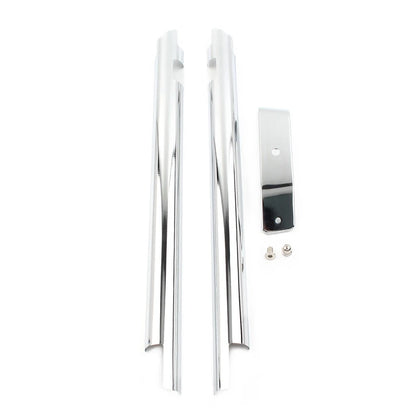 Pair Chrome Down Tube Frame Covers Accent Trim For Harley Softail Twin Cam 00-06