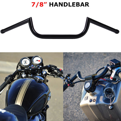 Motorcycle 7/8" Club-man Handlebars Bar Universal For Cafe Racer Chopper Cruiser