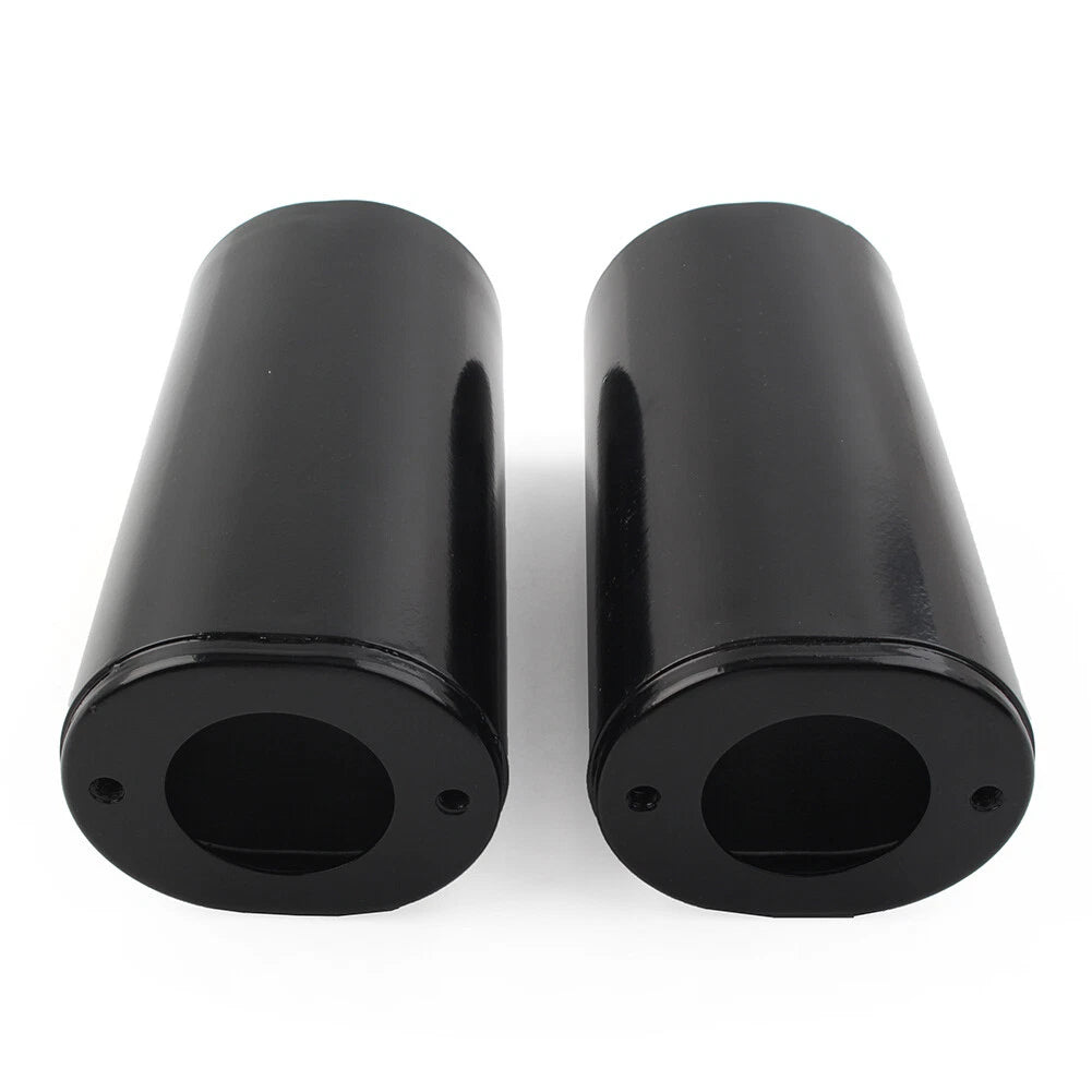 Pair 6.5" Fork Slider Covers Cowbell Black For Harley Touring FL 1984-2012 2013