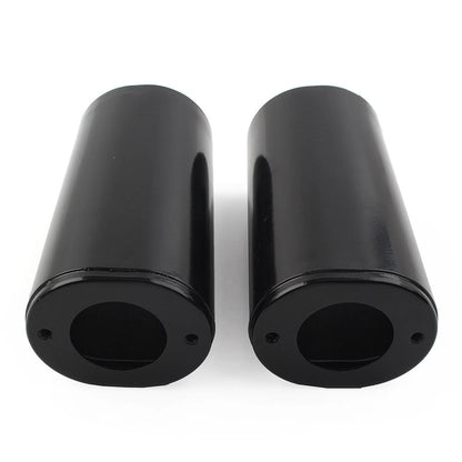 Pair 6.5" Fork Slider Covers Cowbell Black For Harley Touring FL 1984-2012 2013