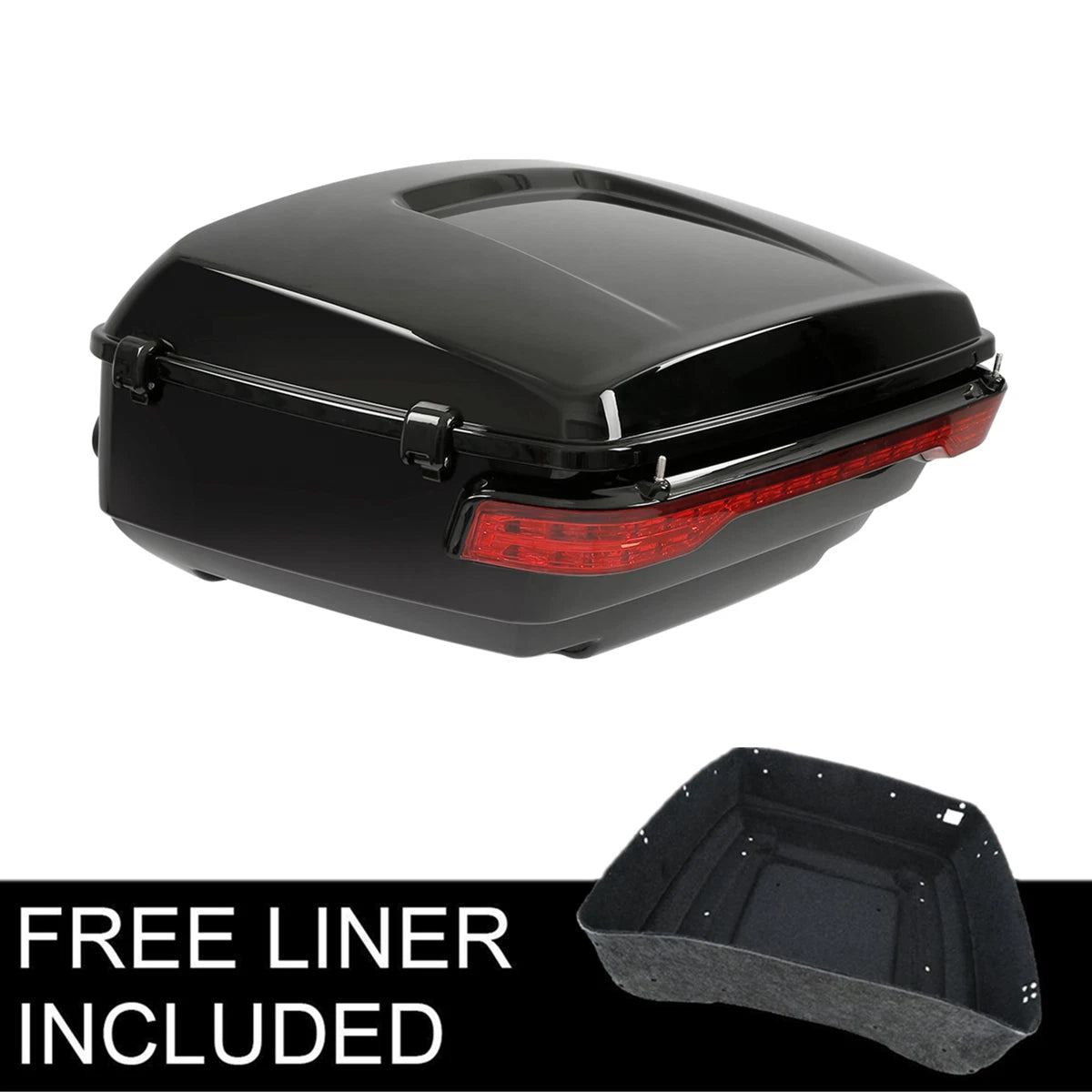 King Trunk Black Latch LED Bracke Tail Light Fit For Harley Touring 2014-2025 23