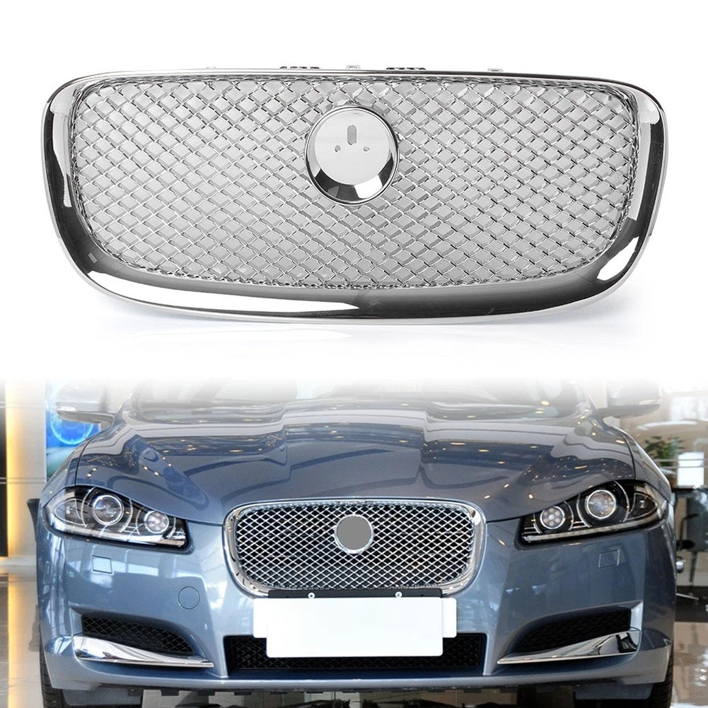 Front Center Upper Grille Chrome For Jaguar XF XFR 2012-2015