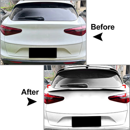 Carbon Fiber Look Rear Trunk Middle Spoiler Wing For Alfa Romeo Stelvio 2017-24