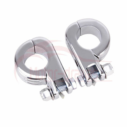 Chrome 1.25" 1-1/4" Foot Pegs Mounting Kit For Harley Highway Engine Guard Bars