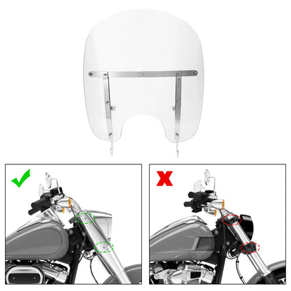 Windscreen Windshield Fit For Harley Heritage Softail Fatboy Classic FLSTC 00-17