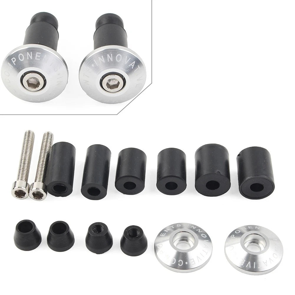 Motorcycle CNC 7/8'' Handle Bar End Cap Grips Cap Plugs Dirt bike Silver US