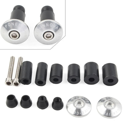Motorcycle CNC 7/8'' Handle Bar End Cap Grips Cap Plugs Dirt bike Silver US