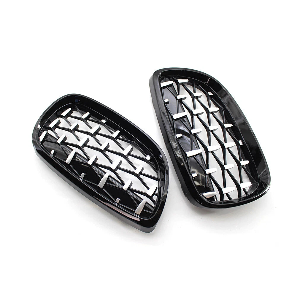 2PCS Front Kidney Grill Diamond Grille For BMW 3 Series E92 2006-10 E93 2007-10