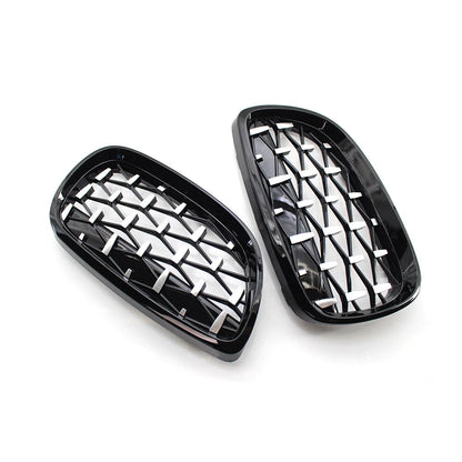 2PCS Front Kidney Grill Diamond Grille For BMW 3 Series E92 2006-10 E93 2007-10