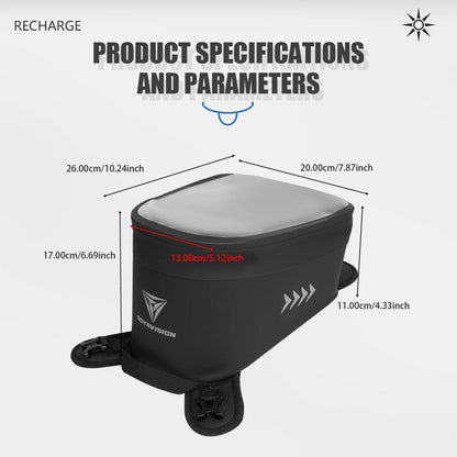 Waterproof Motorcycle Fuel Tank Bag Magnetic Motorbike Luggage Phone Storage Bag