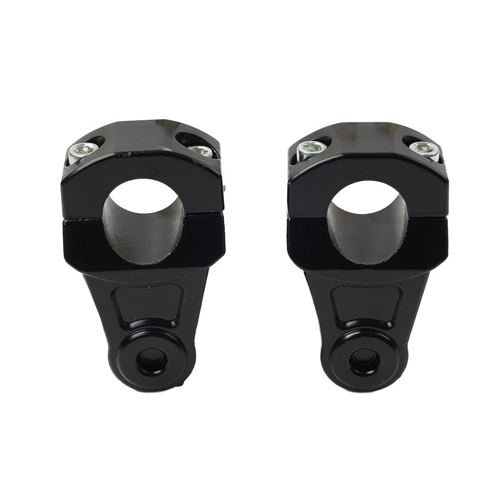 Black Motorcycle HandleBar 7/8 22mm to 11/8 28mm Fat Bar Mount Clamps Riser