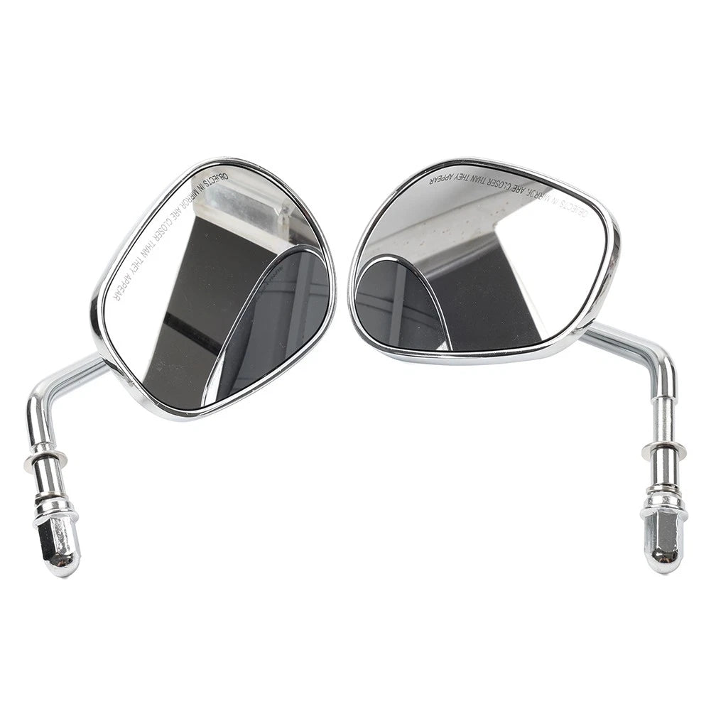 Chrome Motorcycle Short Stem Rearview Side Mirrors For Harley Electra Glide FLHT