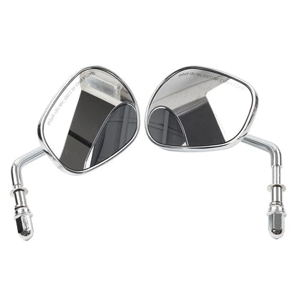 Chrome Motorcycle Short Stem Rearview Side Mirrors For Harley Electra Glide FLHT