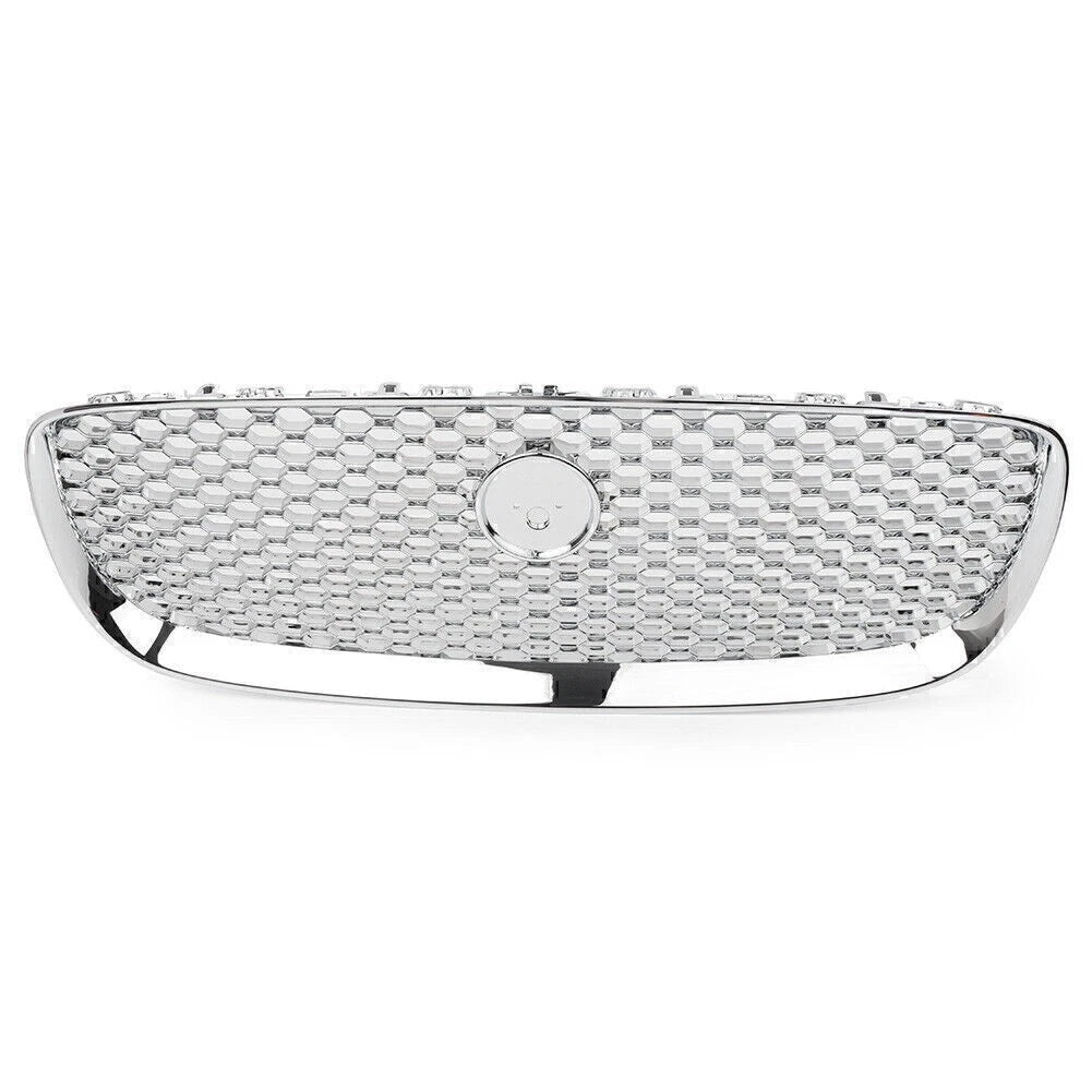 Front Upper Bumper Mesh Grille Grill Fit Jaguar XF XFR 2016 - 2020 Chrome