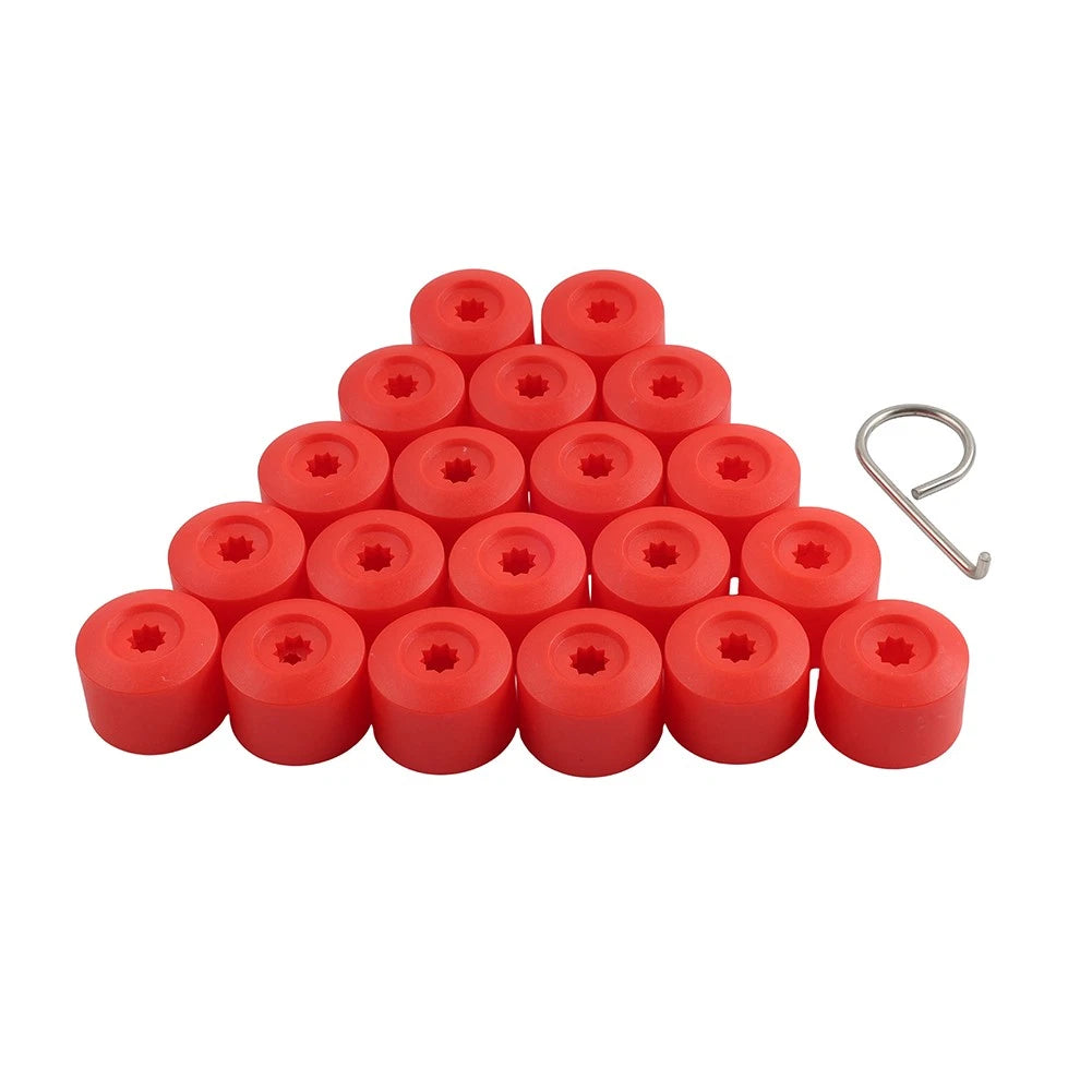 20x 17mm Car Wheel Lug Nut Bolt Cover Caps For Volkswagen Golf Passat Beetle Red