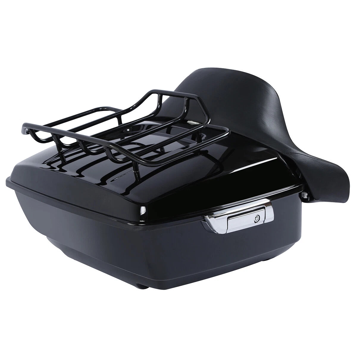 Black King Trunk Backrest Pad Mount Rack For Harley Fat Boy 2008-2016 2009