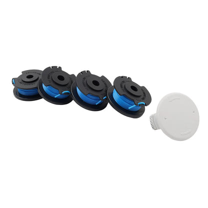 Spools 0.065 4 Pack With Cap Fit for HART Auto-Feed String Trimmers Nylon & ABS