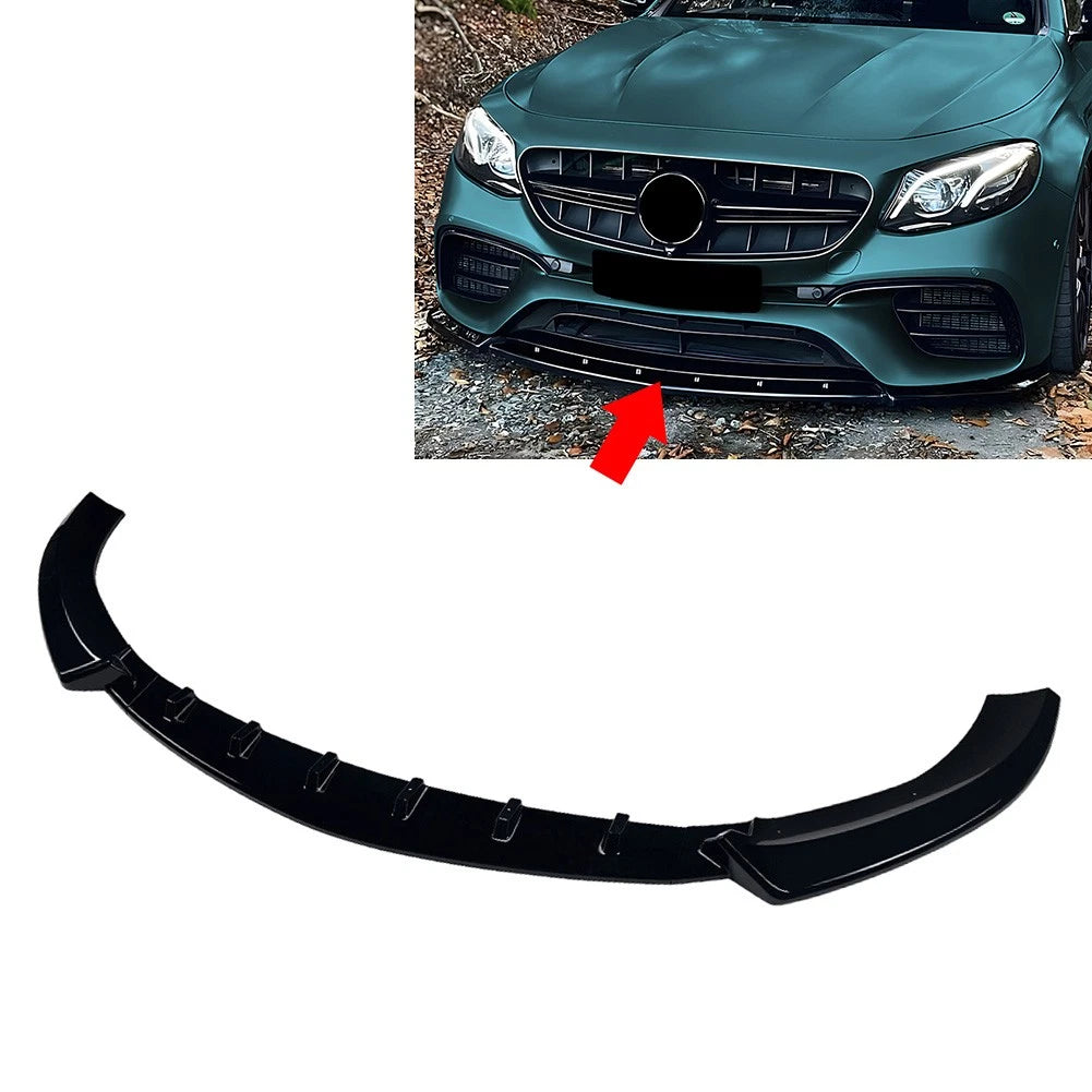 Glossy BLK Front Bumper Lip Splitter For Benz E-Class W213 E63 Sport Model 16-19